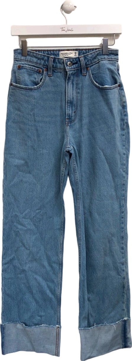 Abercrombie & Fitch Blue '90s Relaxed High Rise Jeans UK 8
