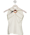 Gucci White Stretch Top With Tortoiseshell Detail UK M