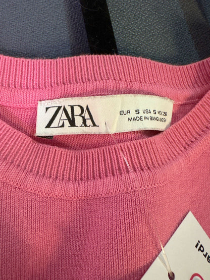 Zara Pink Sleeveless Crop Top UK S