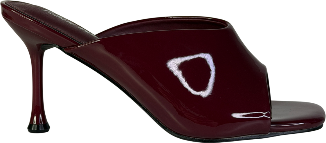 Public Desire Red J'adore Burgundy Mule Heels UK 5 EU 38 👠