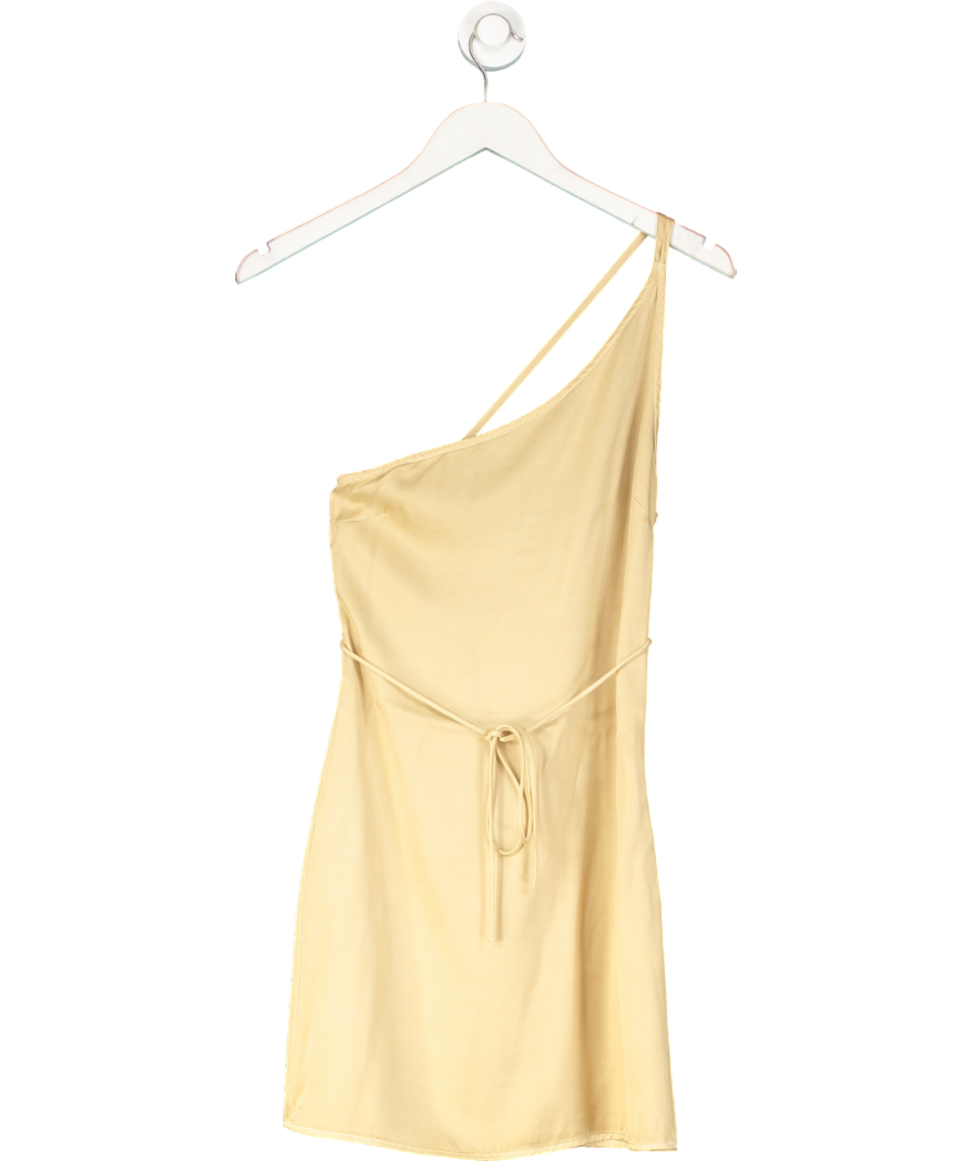 alohas Beige Gilda Satin Cupro Mini Dress UK XS