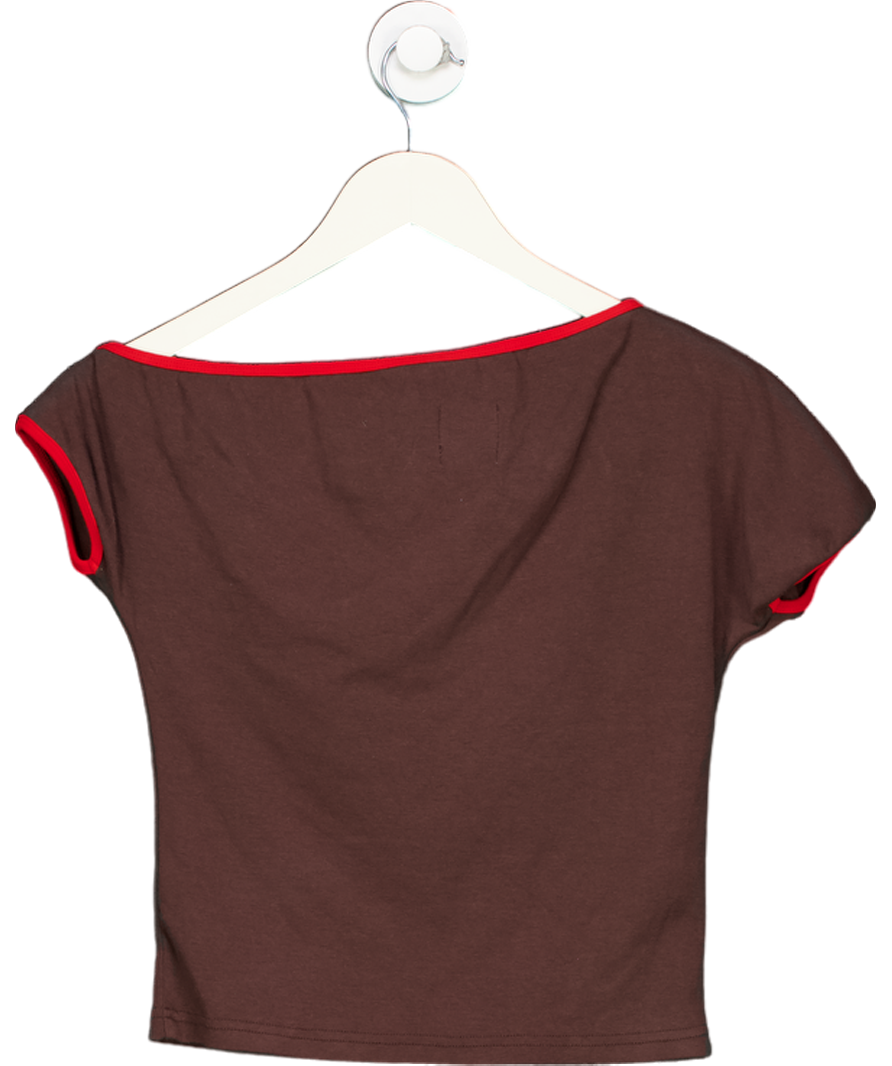 With Jean Brown Lucky Seven T-shirt UK XS