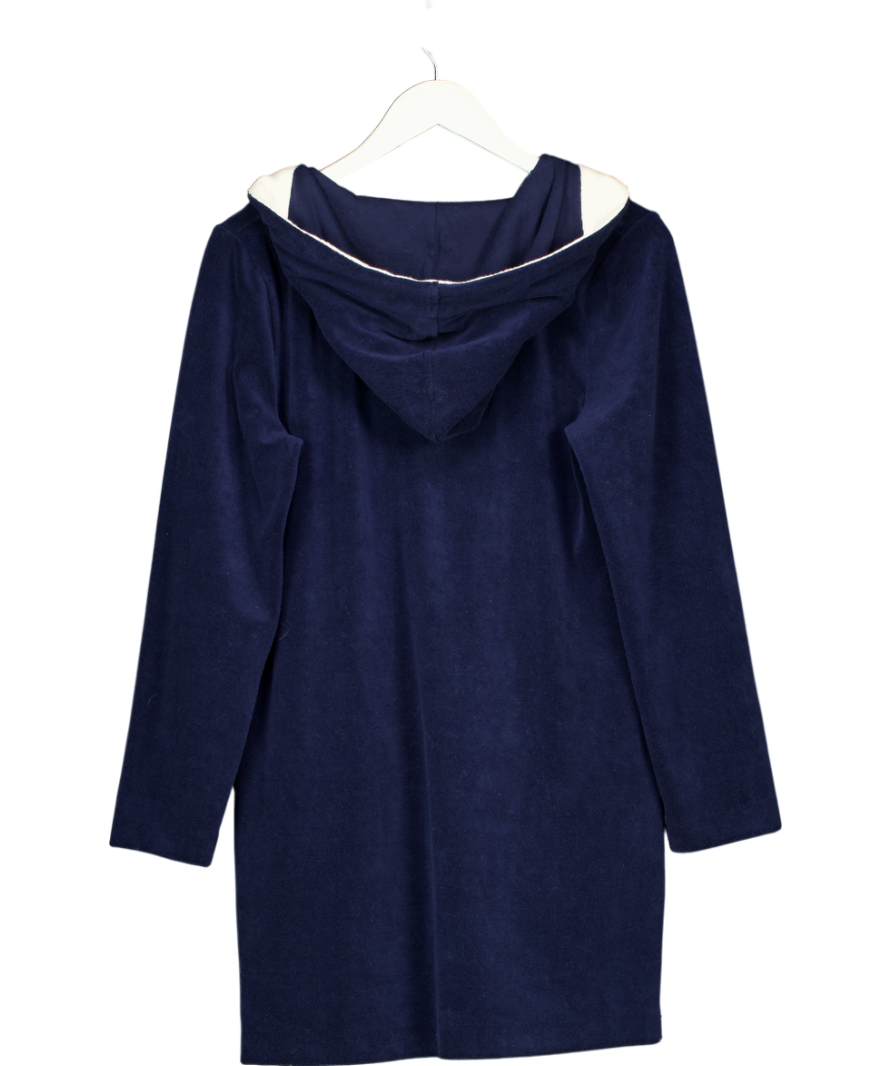 BODEN Blue Navy Towelling Hooded Cover Up Dress UK 12