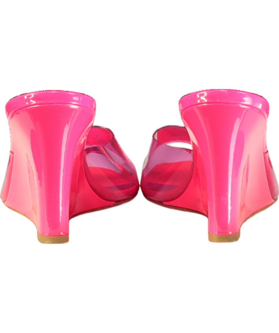 Emili Sindlev X Bettina Vermillon Pink Britney Pvc-patent Leather Wedge Mules UK 5 EU 38 👠