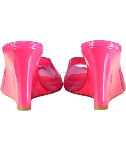 Emili Sindlev X Bettina Vermillon Pink Britney Pvc-patent Leather Wedge Mules UK 5 EU 38 👠