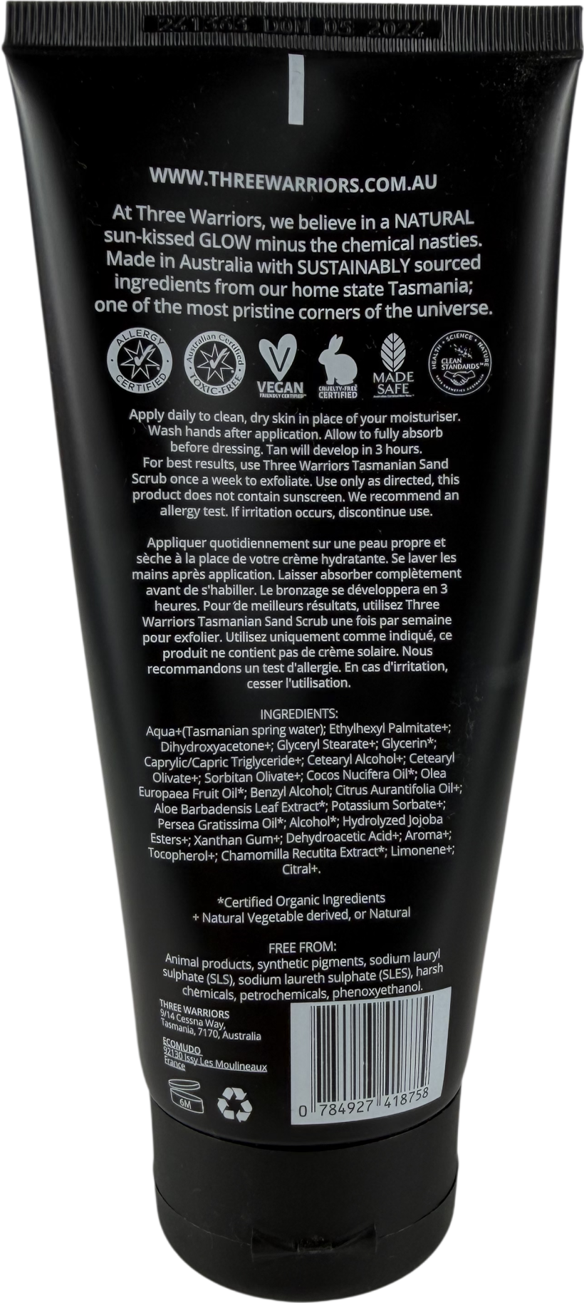 three warriors Natural Gradual Tan 150g