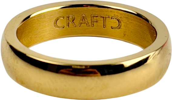 CRAFTD LONDON 18k Yellow gold plated Round Band Plated Ring SIZE Q