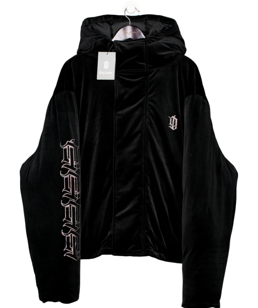 Dirty London Black Puffer Jacket UK M
