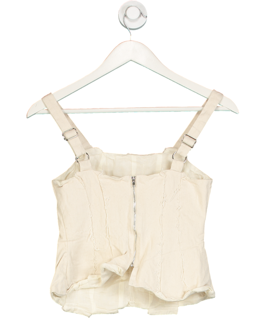 VRG GRL Cream Callie Frayed Top UK 6