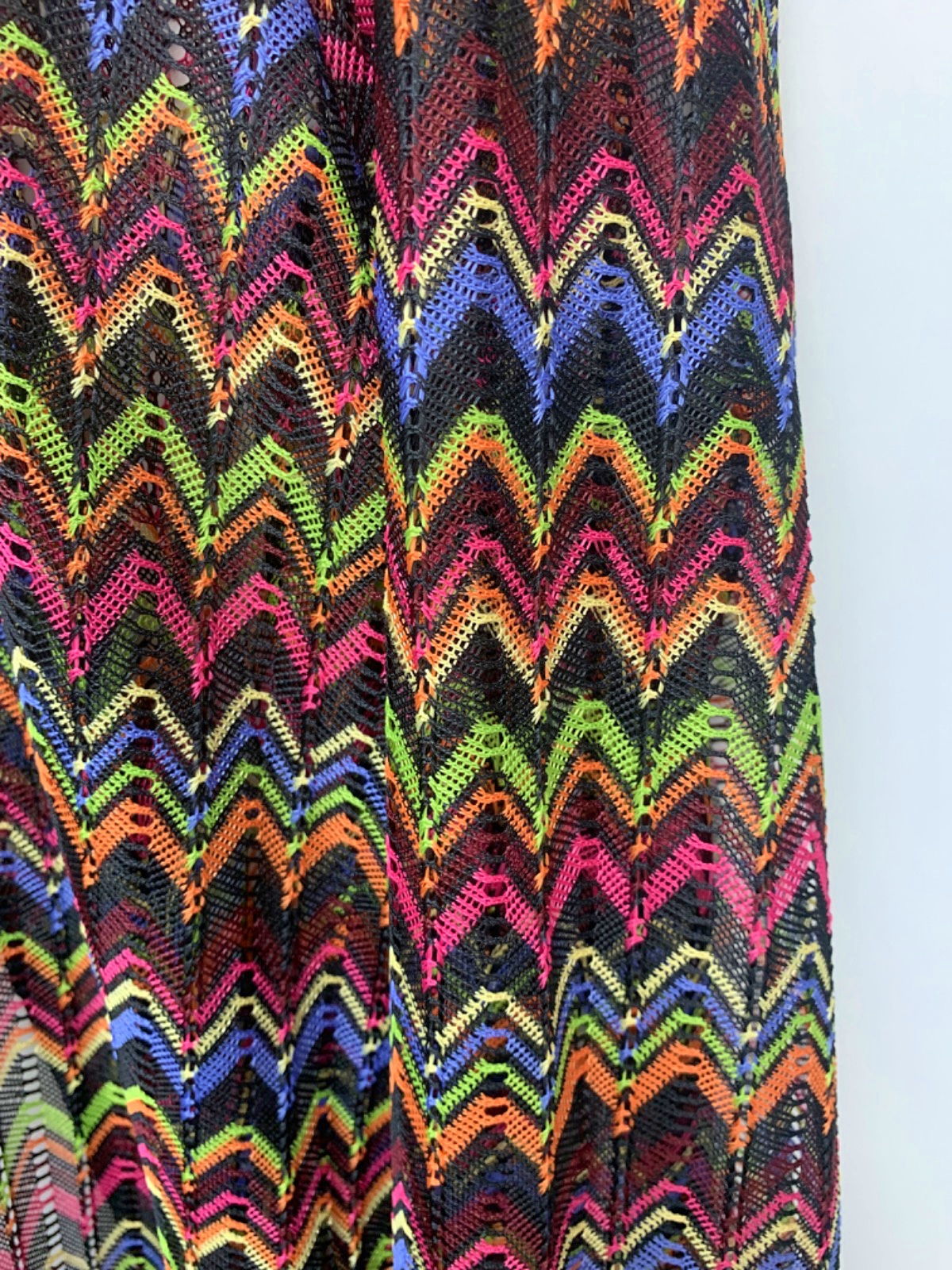 Very Multicolour Zigzag Pattern Long Cardigan UK 26