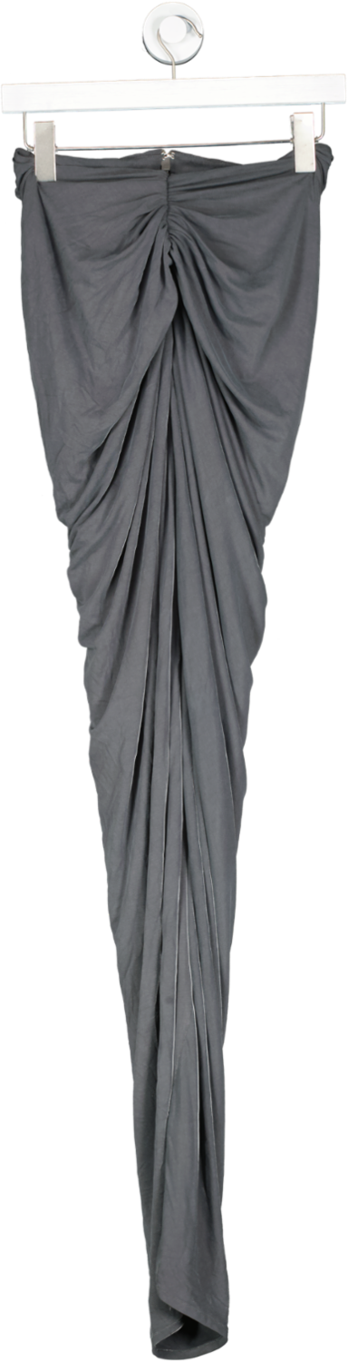 Mimii London Grey Dramatic Draped Maxi Skirt UK XS
