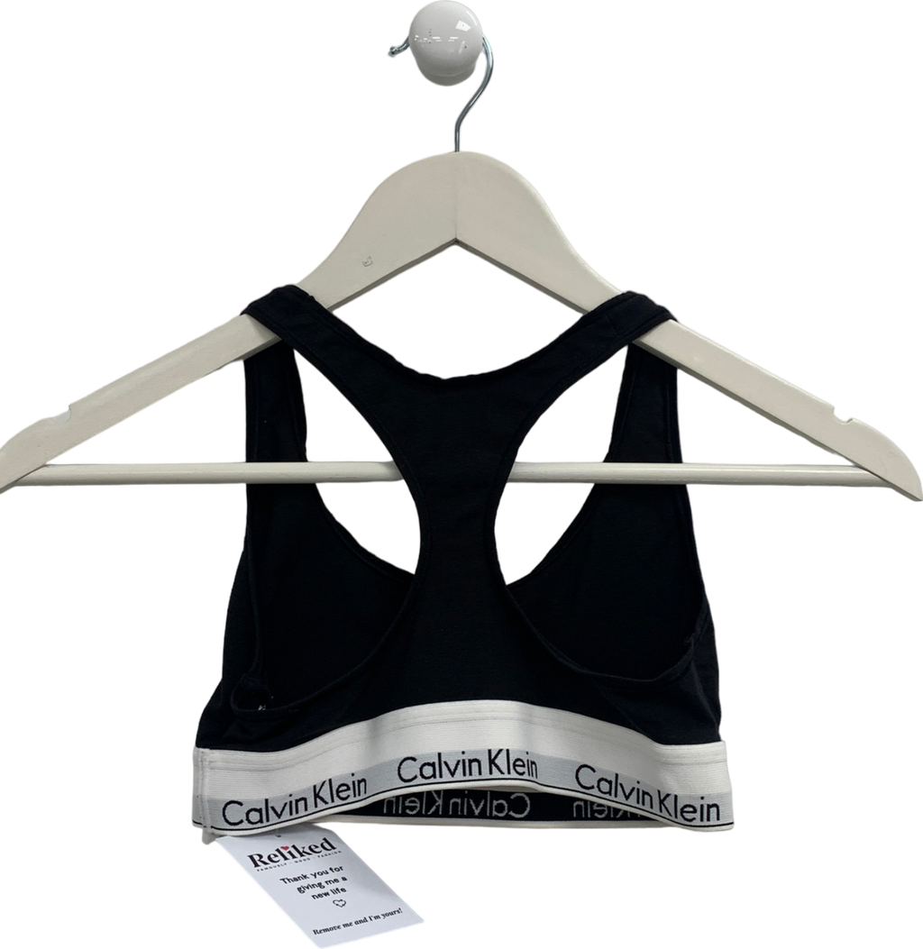 Calvin Klein Black Double Underband Medium Impact Sports Bra UK S