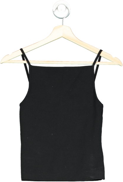 Shona Joy Black Ribbed Tank Top UK S