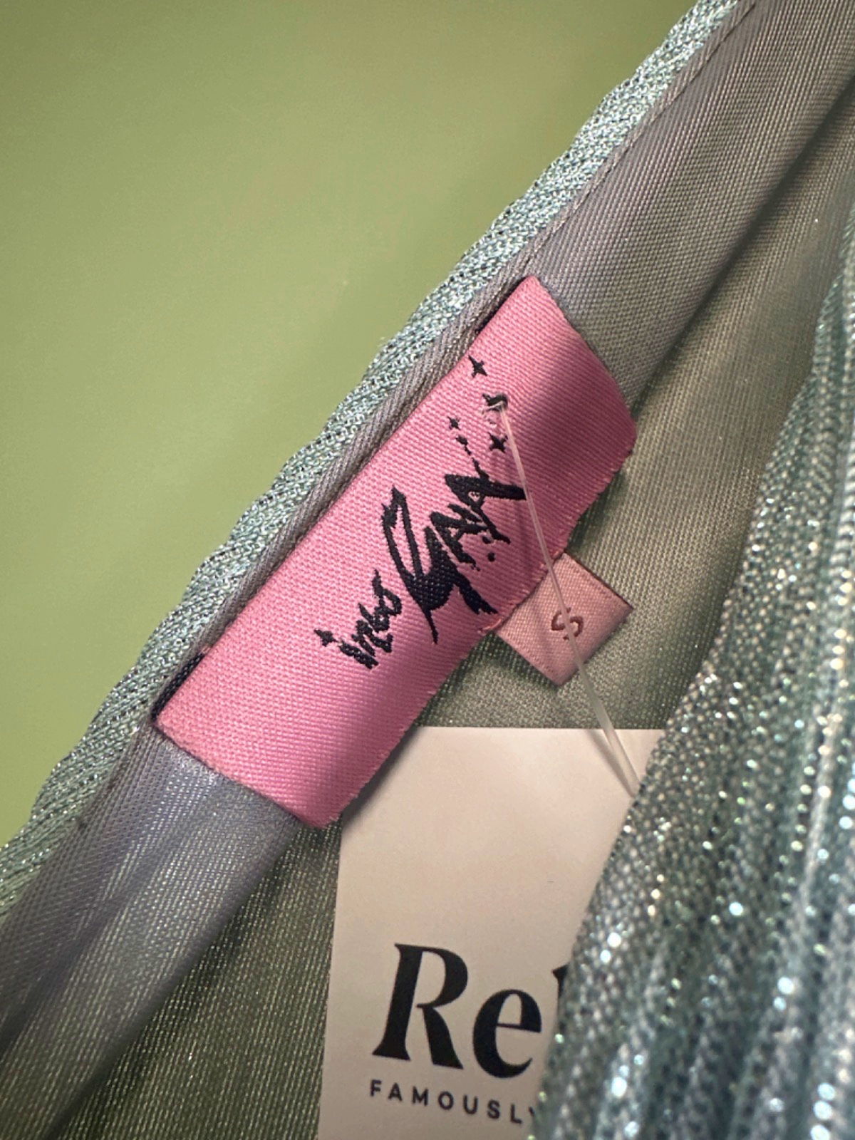 Ines Gaia Light Blue Metallic Plissé Maxi Dress UK S