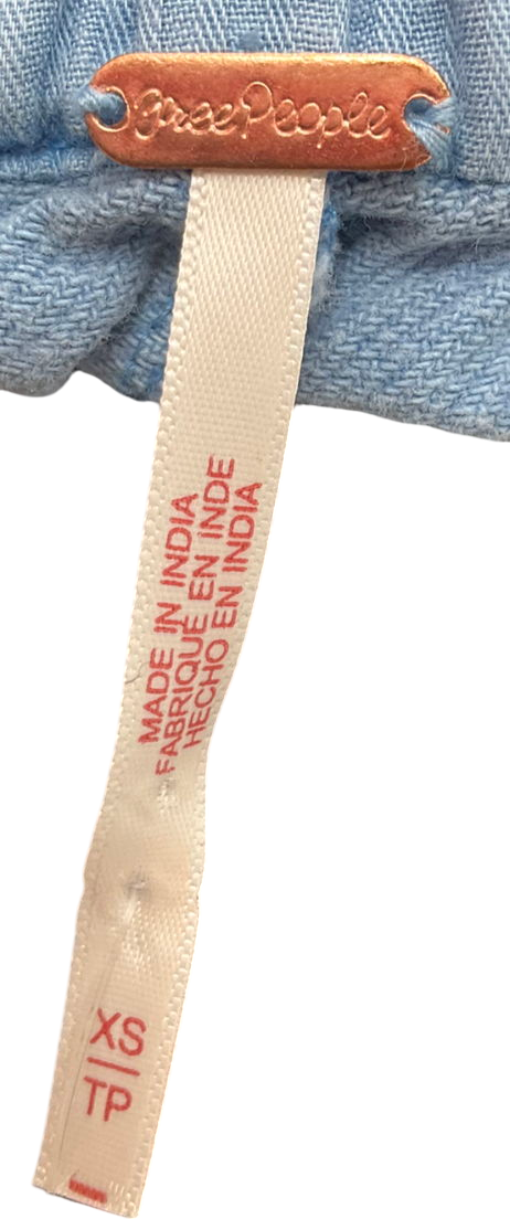 Free People Blue Cool Harbor Wide-leg Trousers UK XS