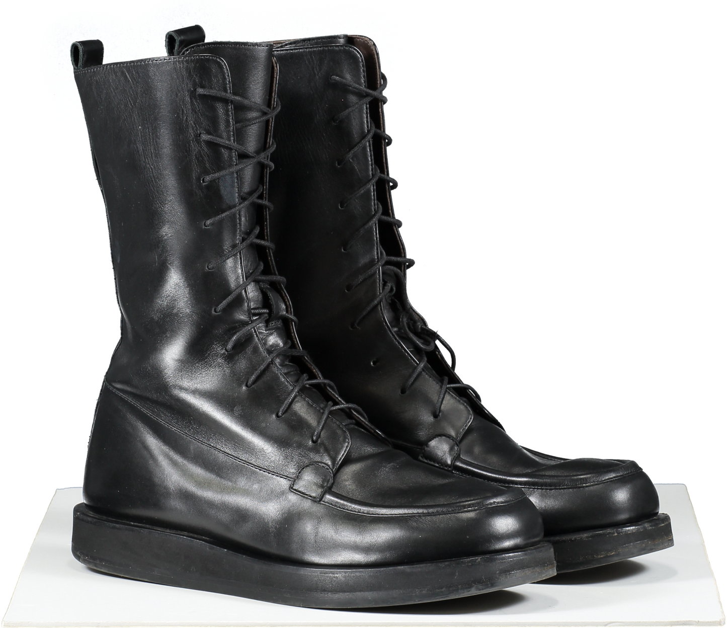 The Row Black Leather Lace Up Patty Combat Boots UK 6 EU 39 👠