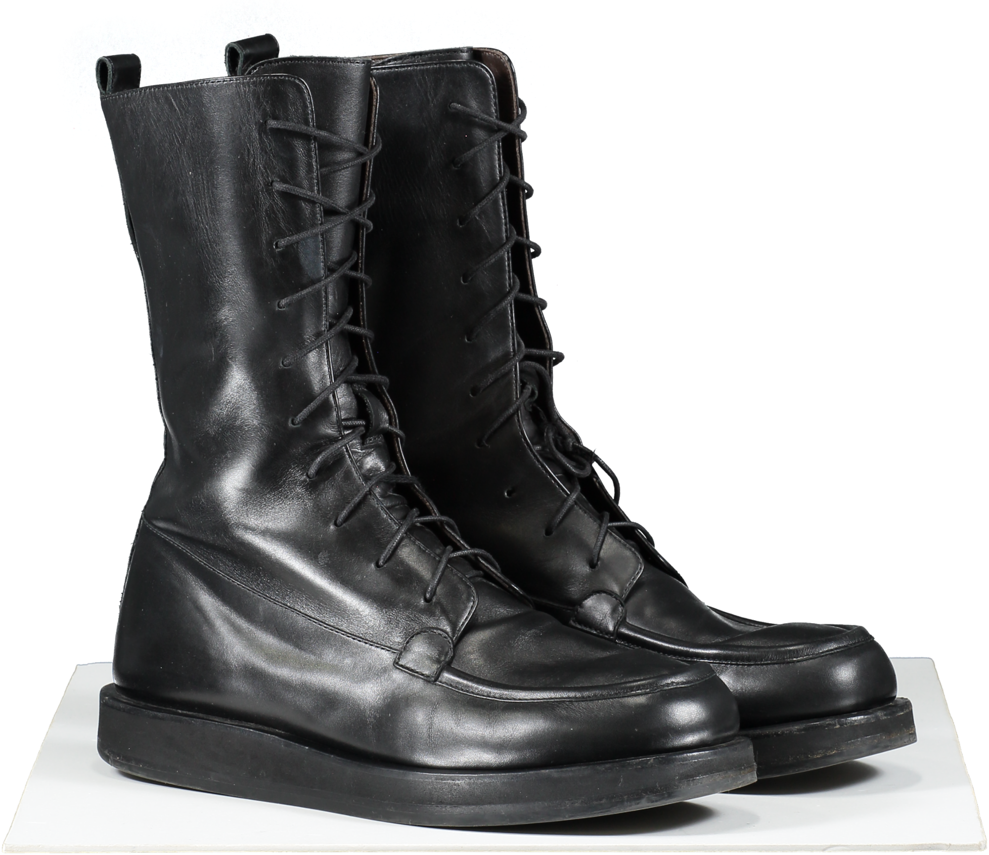 The Row Black Leather Lace Up Patty Combat Boots UK 6 EU 39 👠