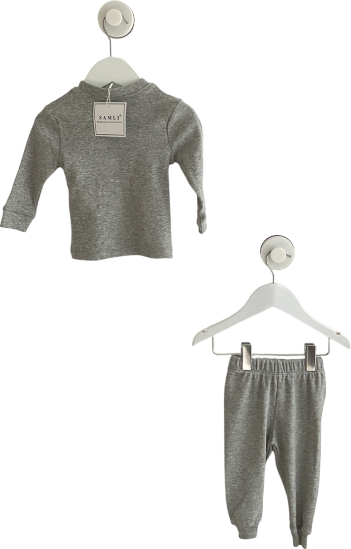 Samli premium collection Grey Knitted Cotton Set 3-6 Months