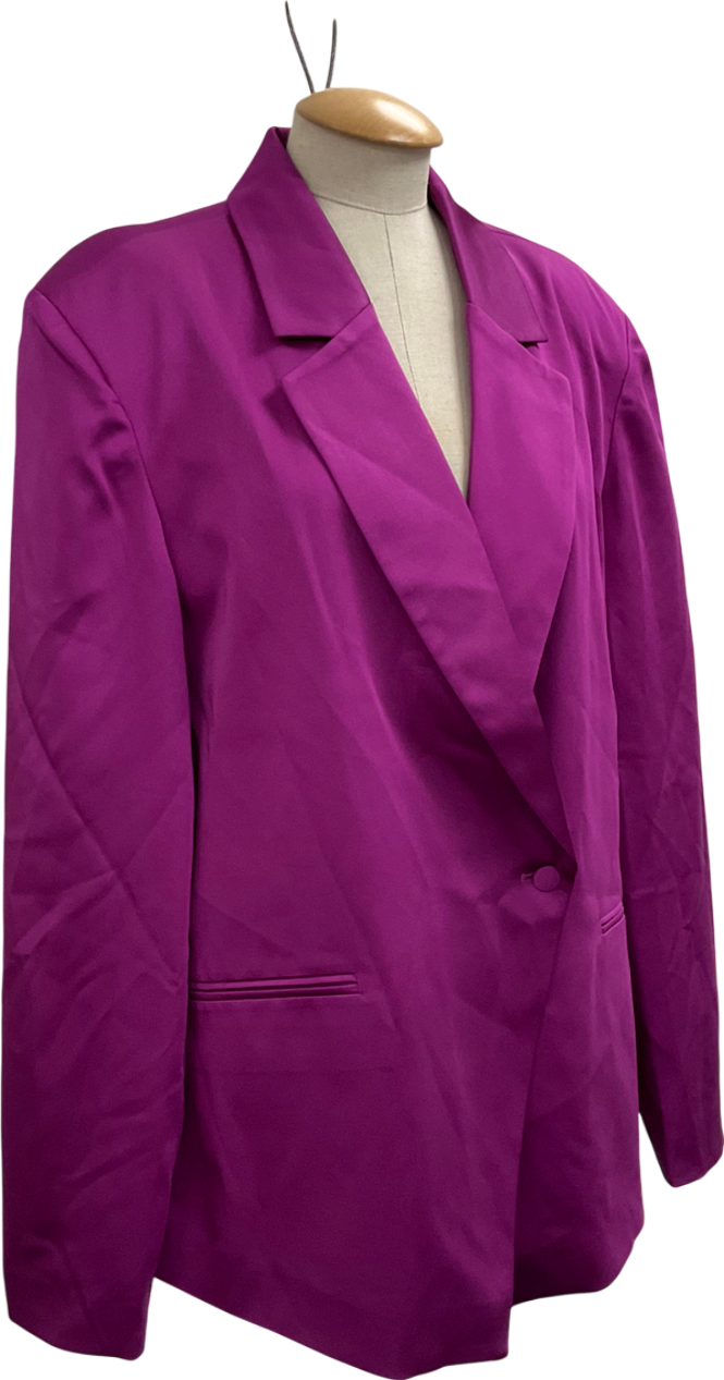 My Jewellery Purple Oversized Satin Blazer UK XL