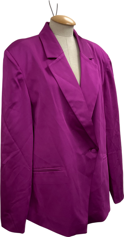 My Jewellery Purple Oversized Satin Blazer UK XL