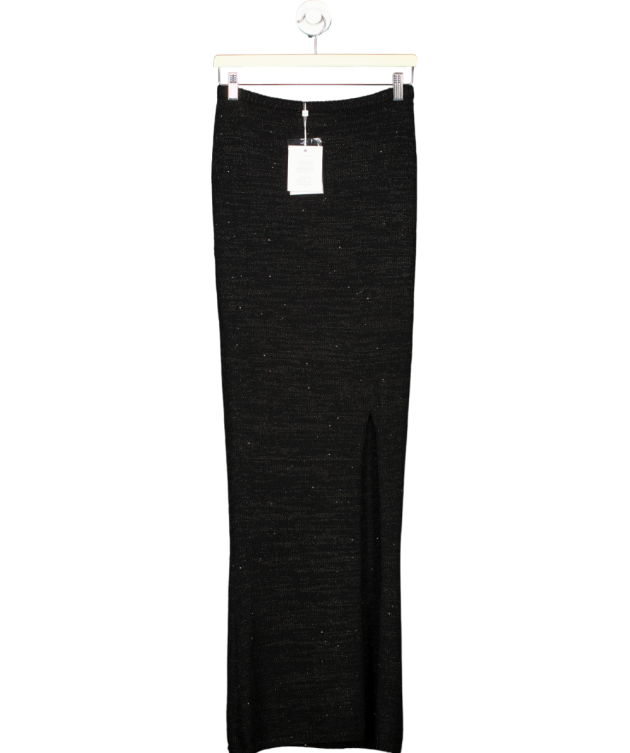 Asta Resort Black Carolina Split Sequin Skirt UK S