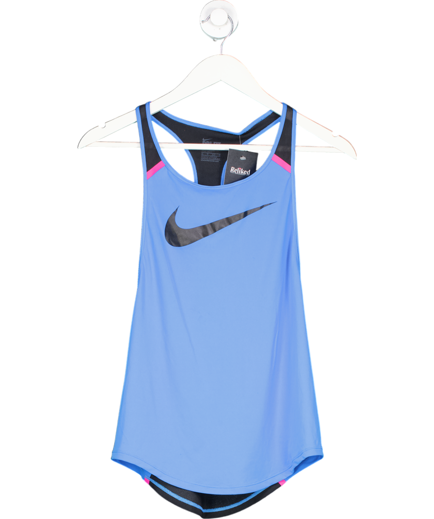 Nike Blue Logo Dri Fit Running Vest UK XS