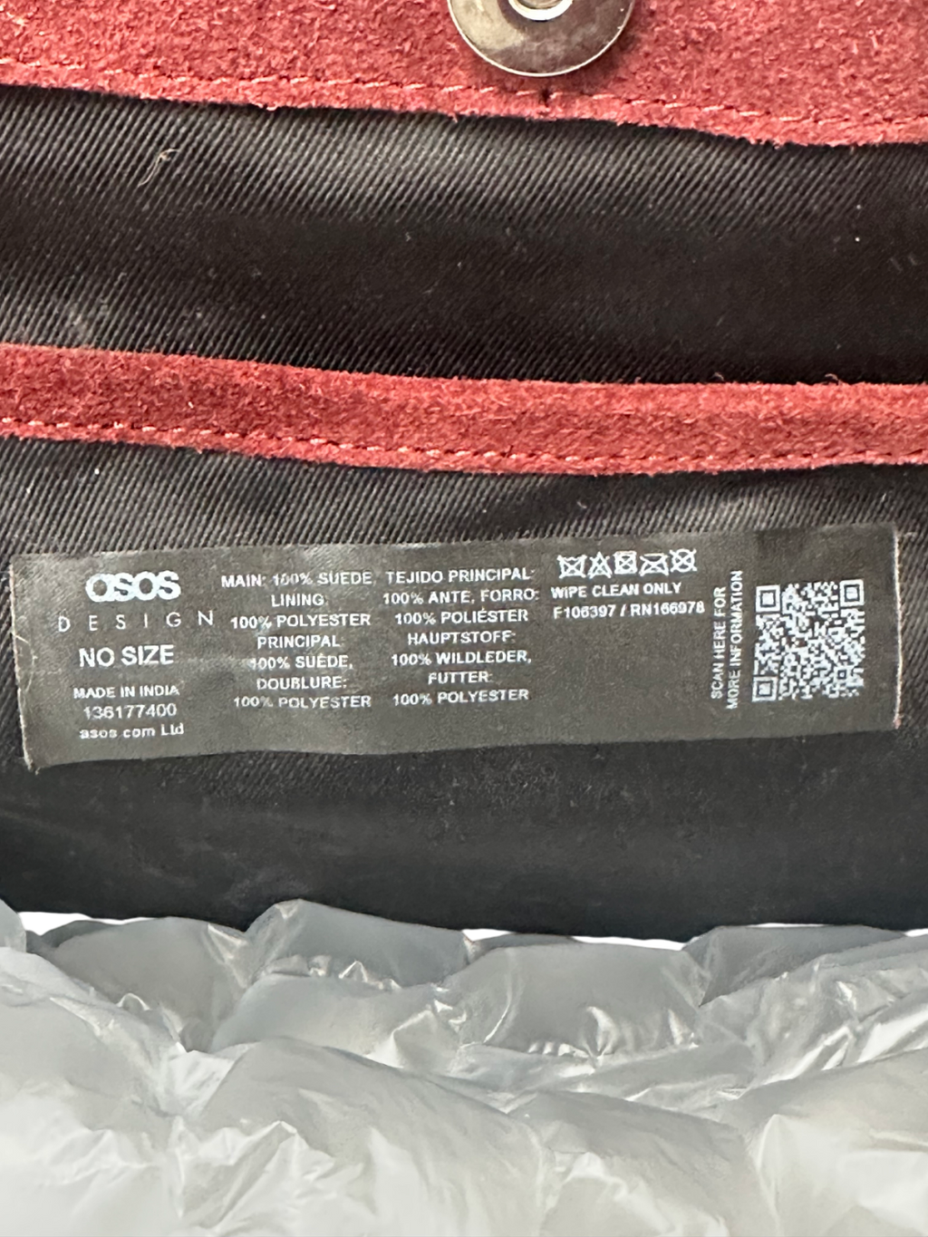 ASOS Brown Asos Design Suede Slouch Buckle Tote Bag