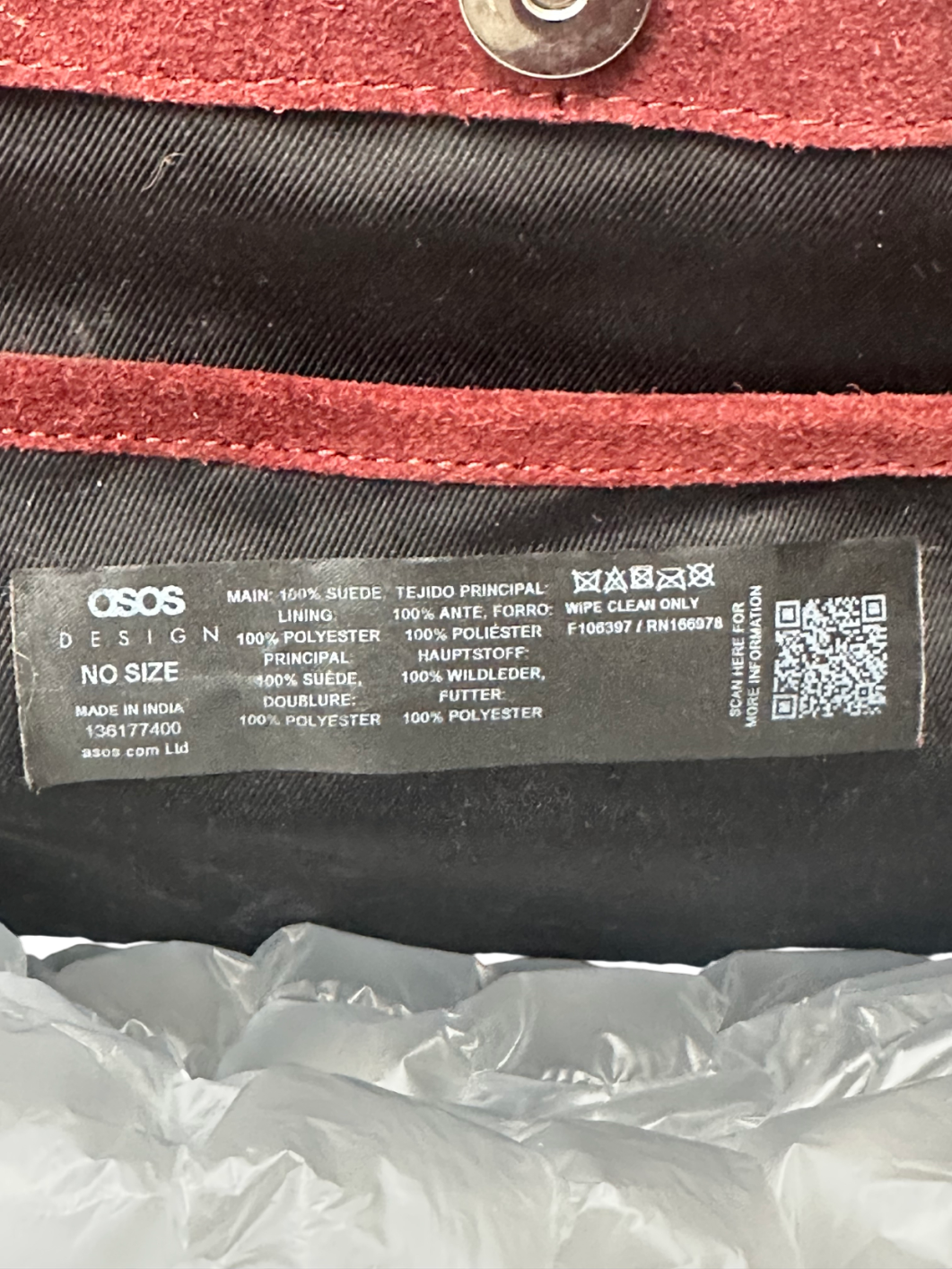 ASOS Brown Asos Design Suede Slouch Buckle Tote Bag