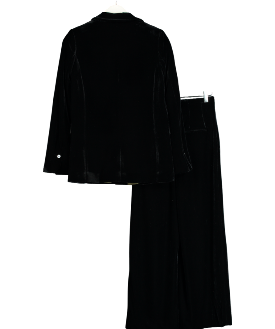 Next Black Tailored Velvet Single Breasted Blazer & Trouser UK 6