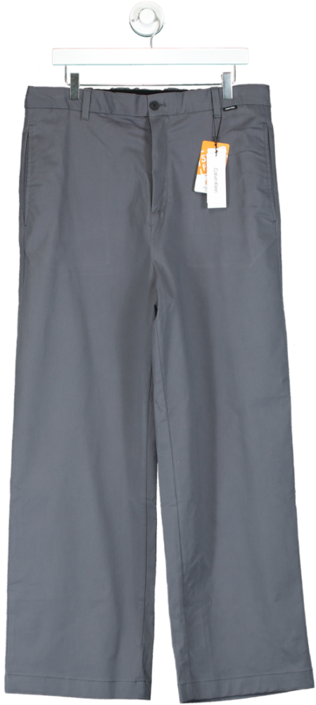 Calvin Klein Grey Relaxed Wide Fit Trousers UK L