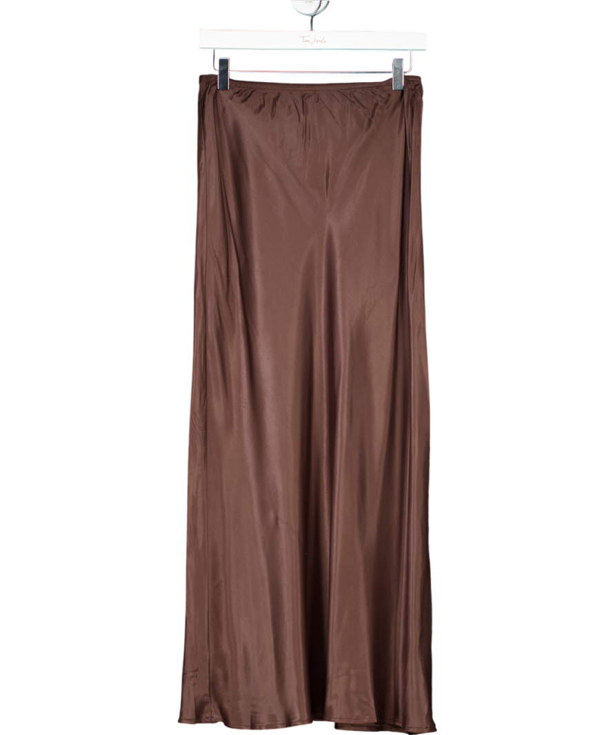 ASOS Brown Satin Maxi Skirt UK S
