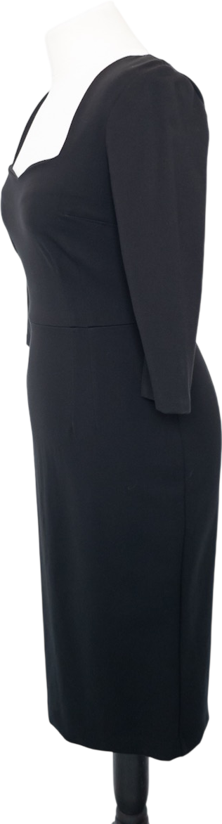 BODEN Black Fitted Sweetheart Neck Pencil Dress UK 8