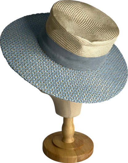 vivien sheriff Blue Spin Wheel Straw Hat