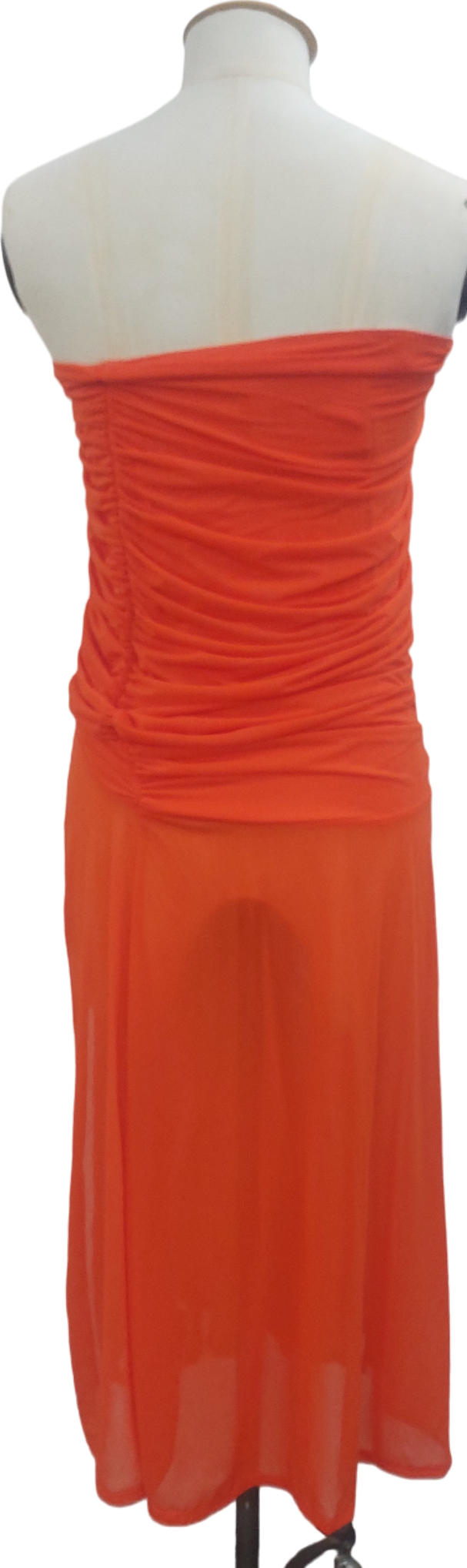 ASOS Orange Bardot Dress With Side Split UK 8