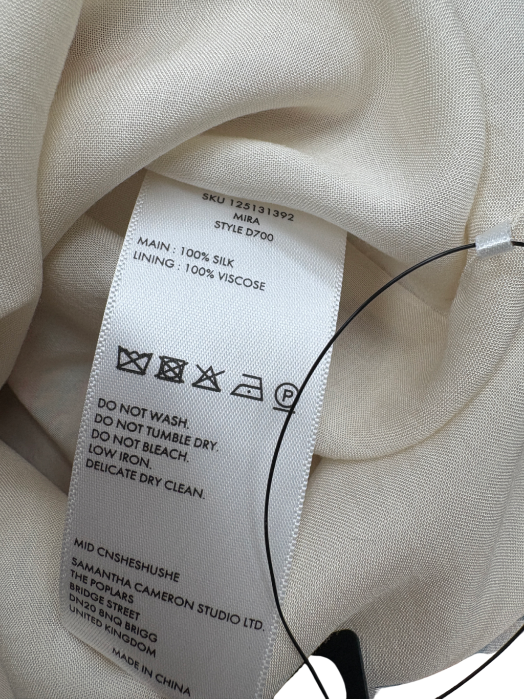 Cefinn Cream Mira Silk Floral Midi Dress UK 8