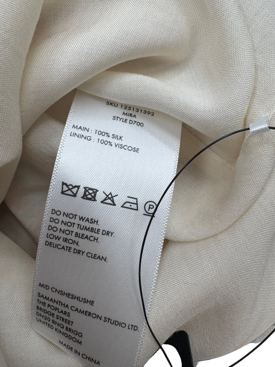 Cefinn Cream Mira Silk Floral Midi Dress UK 8