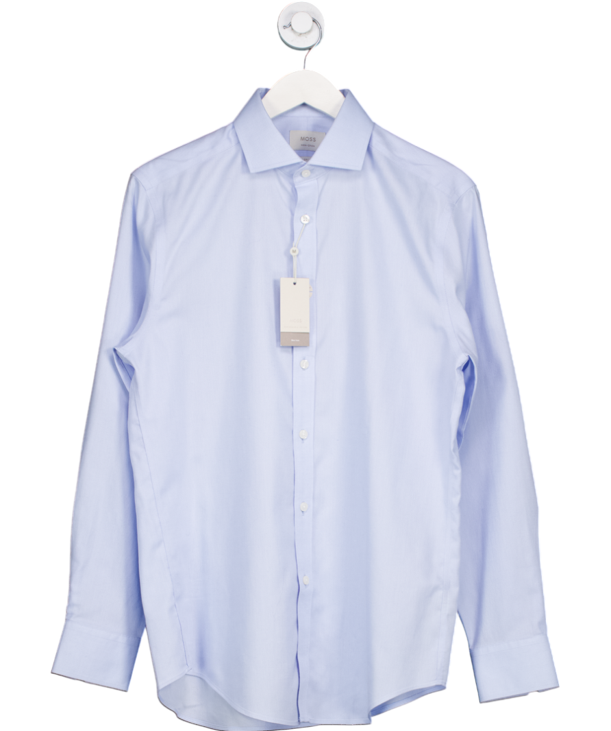 Moss Blue Tailored Fit Sky Stretch Shirt UK 38" CHEST
