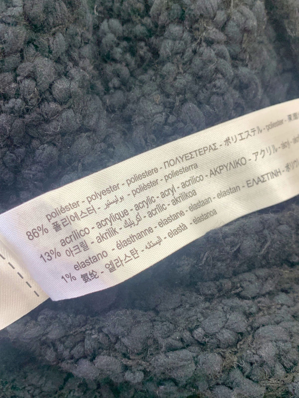 Zara Black Bouclé Knit Cropped Jumper UK M