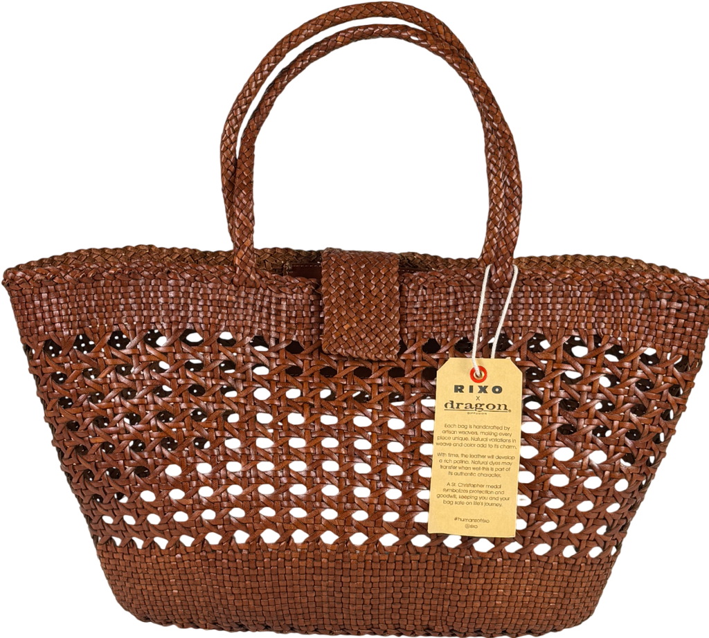RIXO Brown X Dragon Diffusion Lucine Leather Bag