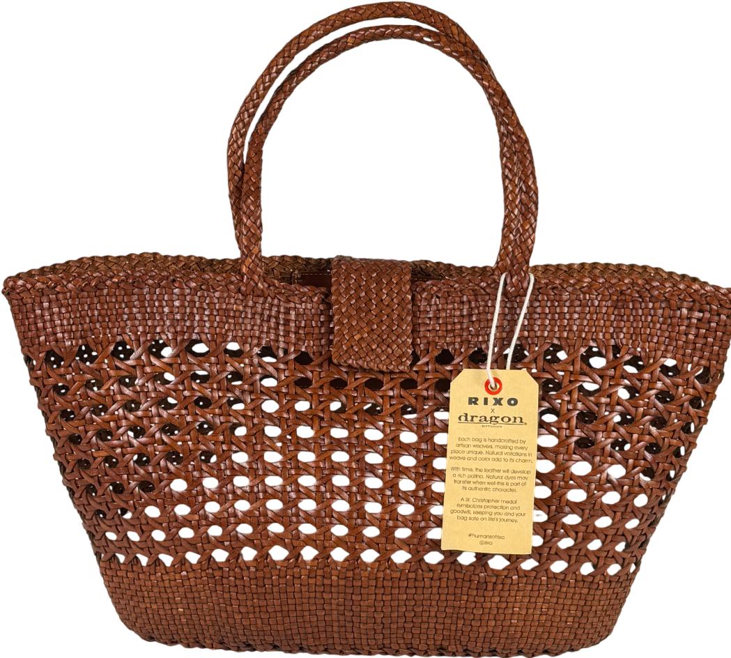 RIXO Brown X Dragon Diffusion Lucine Leather Bag