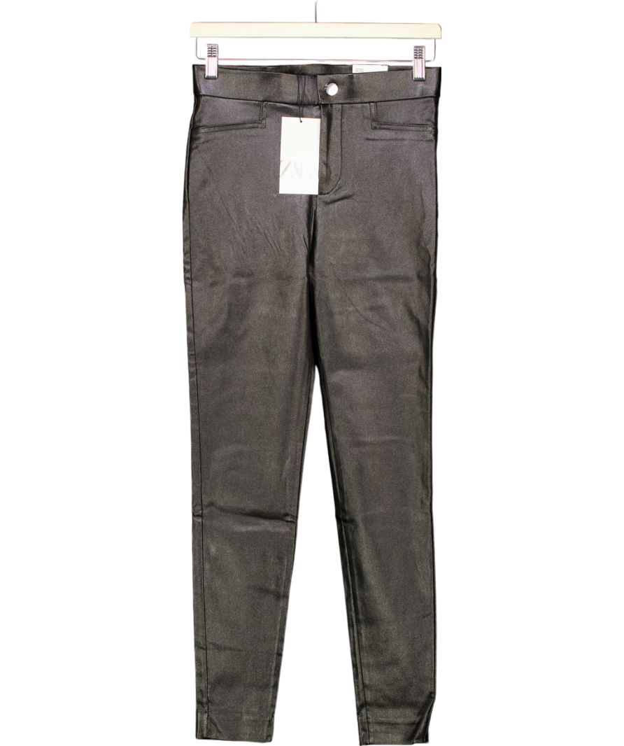 ZARA Black Mid Rise Legging UK S