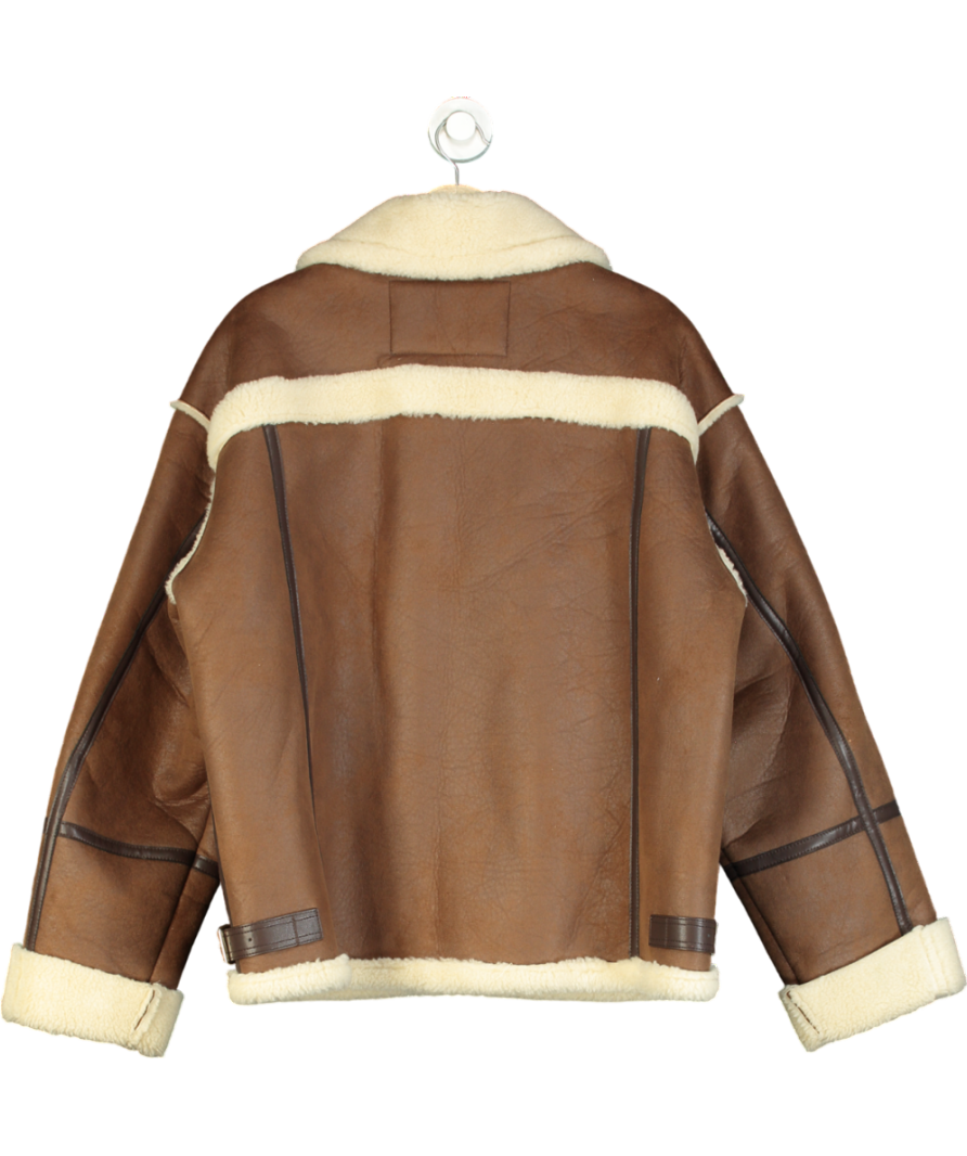 TopDressing Brown Faux Leather Mustang Jacket UK L