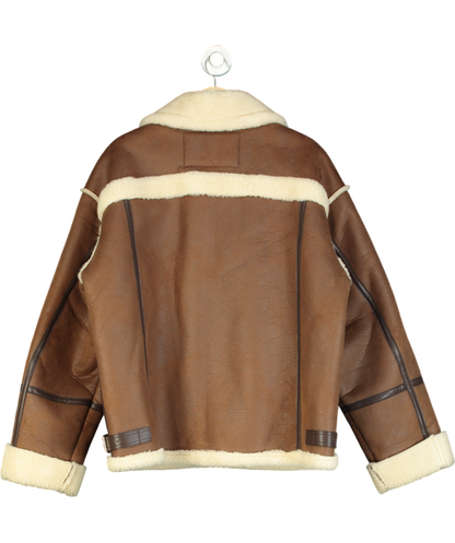 TopDressing Brown Faux Leather Mustang Jacket UK L