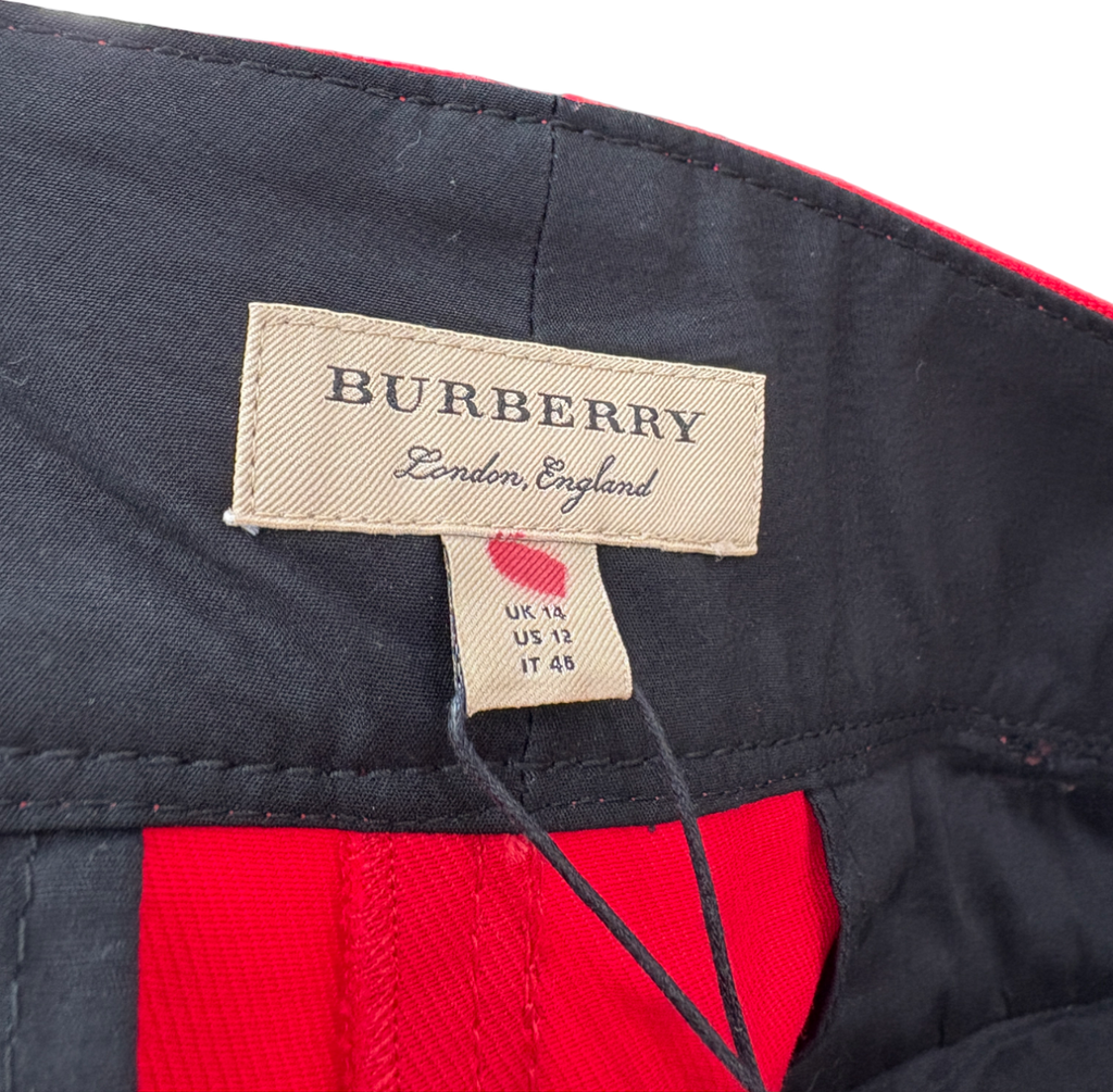 Burberry Red Straight Leg Jeans UK 14