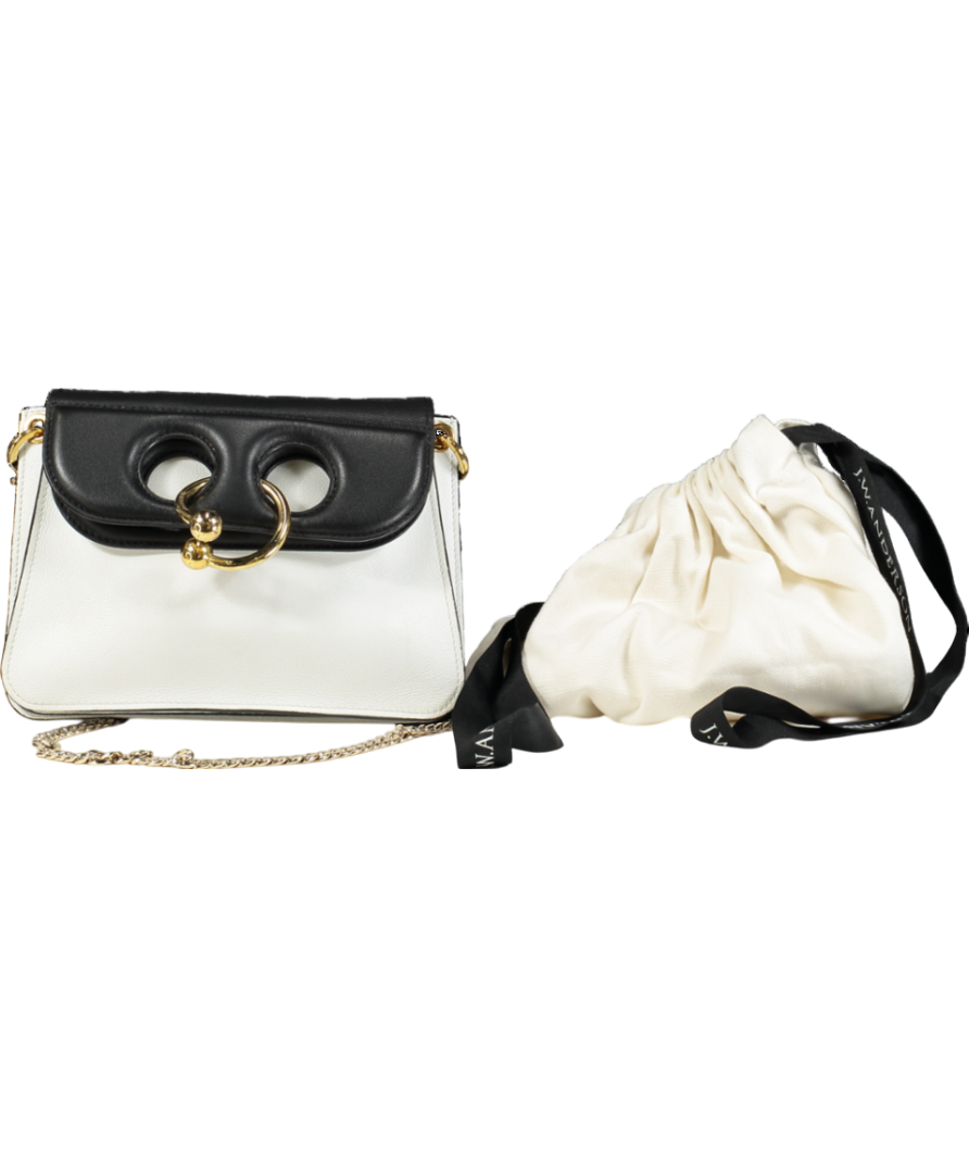 JW Anderson Mini Pierce Leather Bag With Gold Hardware - Black & White