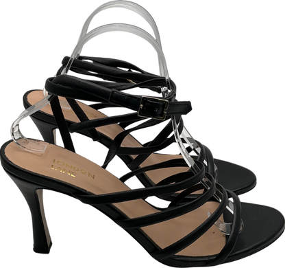 London Lane Black Strappy Sandals UK 8 EU 41 👠