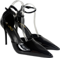 Ego Weekly Ankle Strap Pointed Toe Stiletto Heel In Black Patent UK 6 EU 39 👠
