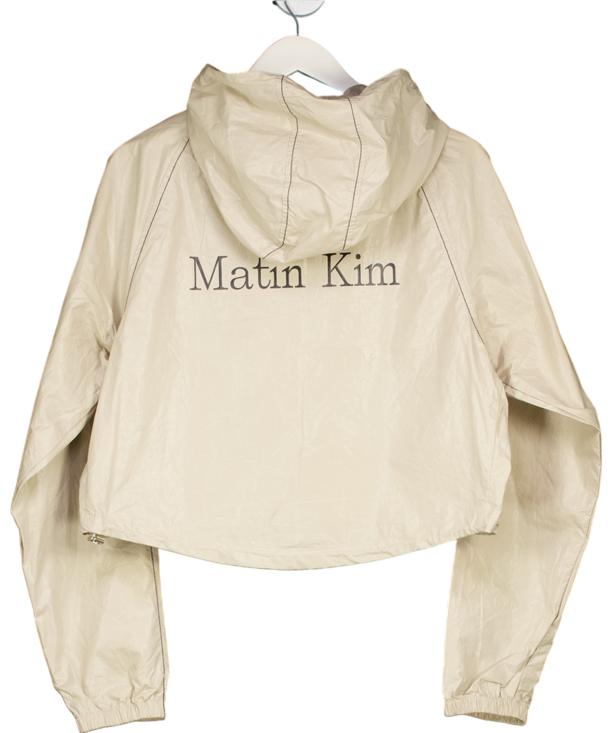 Matin Kim Beige Cropped Shell Raincoat UK S