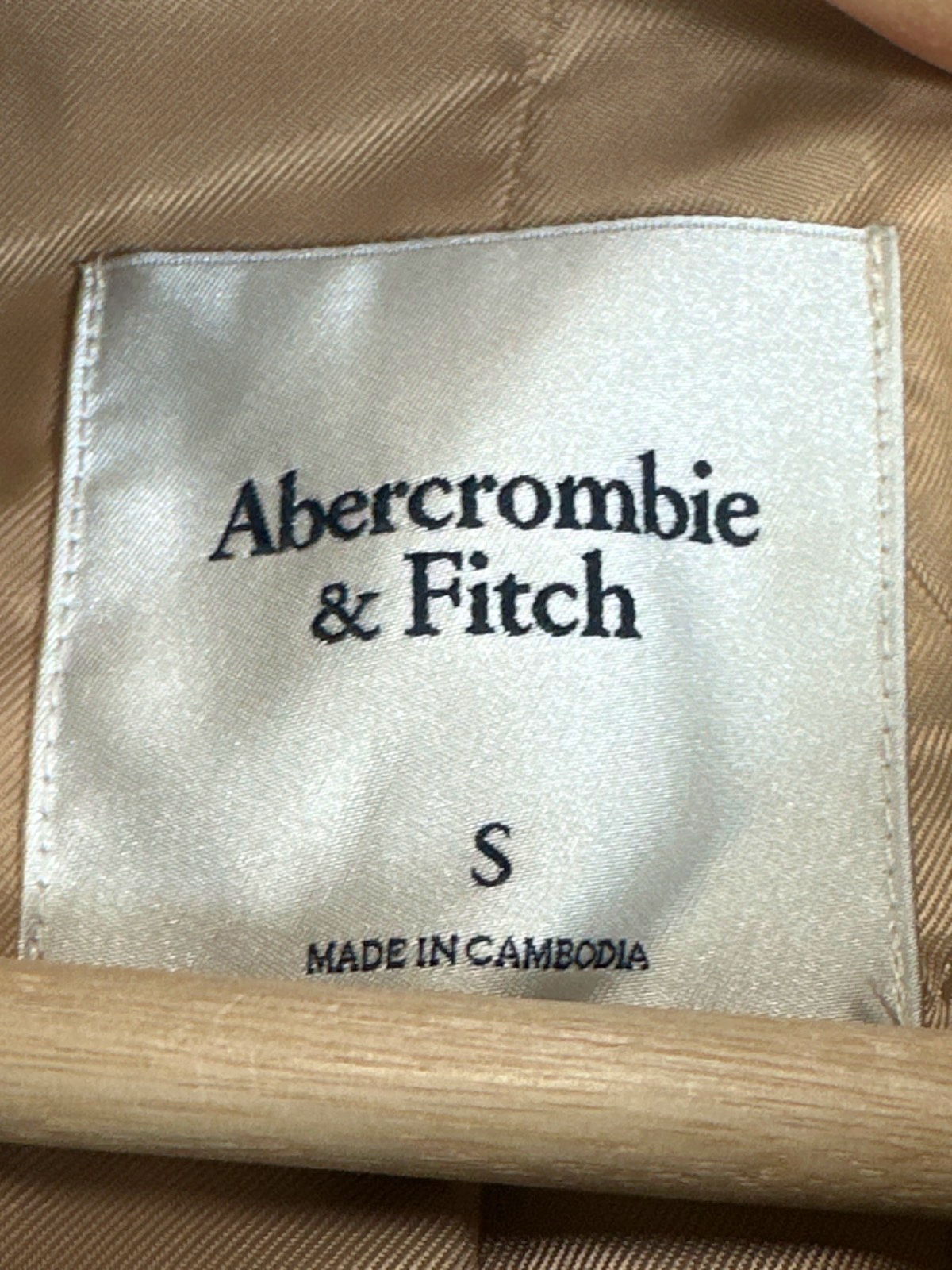 Abercrombie & Fitch Camel Wool Blend Cropped Coat UK S