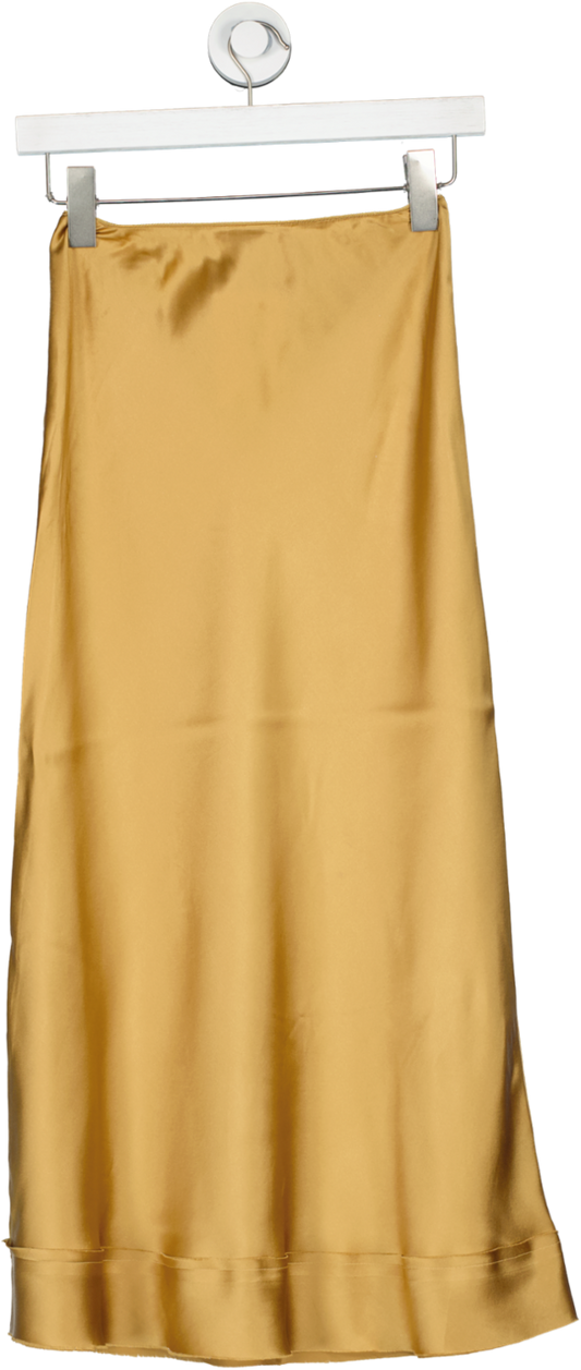 Lee Mathews Brown Stella Silk Satin Skirt UK 6